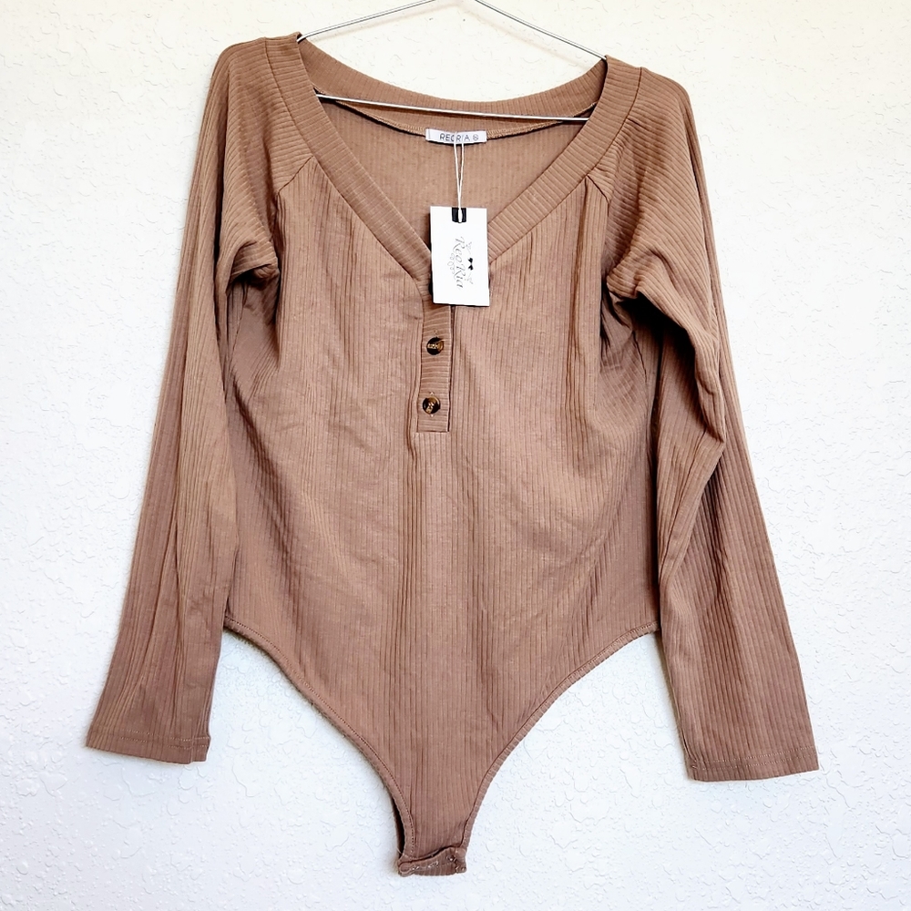 ReoRia Long Sleeve Ribbed Bodysuit